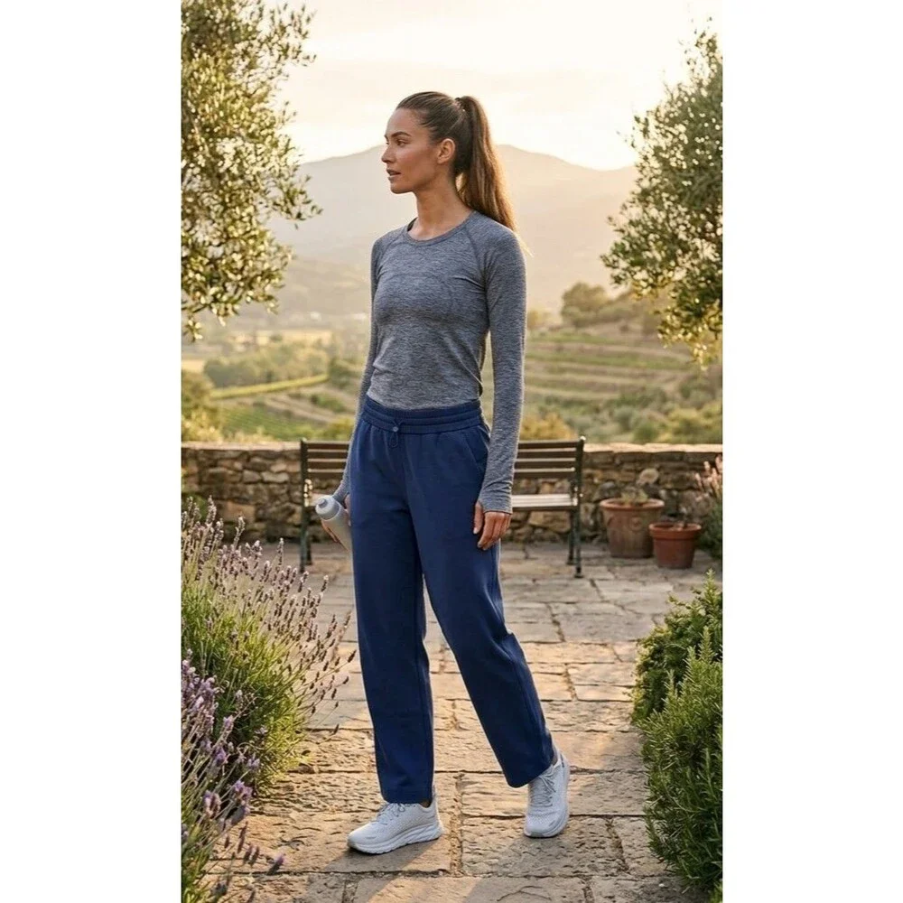 Lululemon Softstreme High Rise Regular Navy Pants Straight Leg Size 6